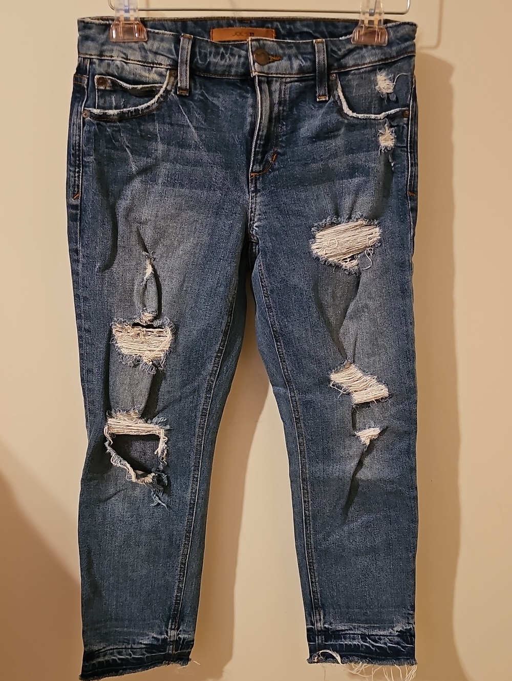 Joe's Jeans The Billie Crop Size 25 Distressed Frayed Ankle Low Rise Jeans